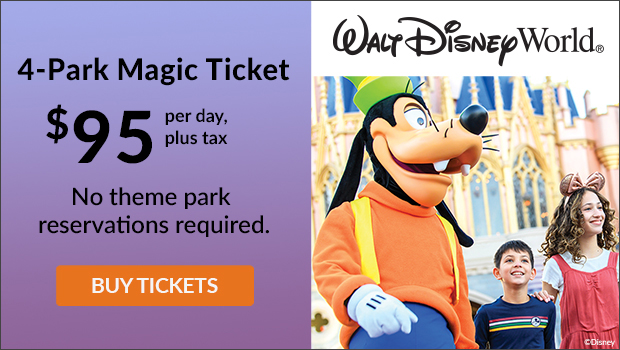 Going FAST! 4-Park Disney Magic Ticket for $95/Day! - TicketsatWork